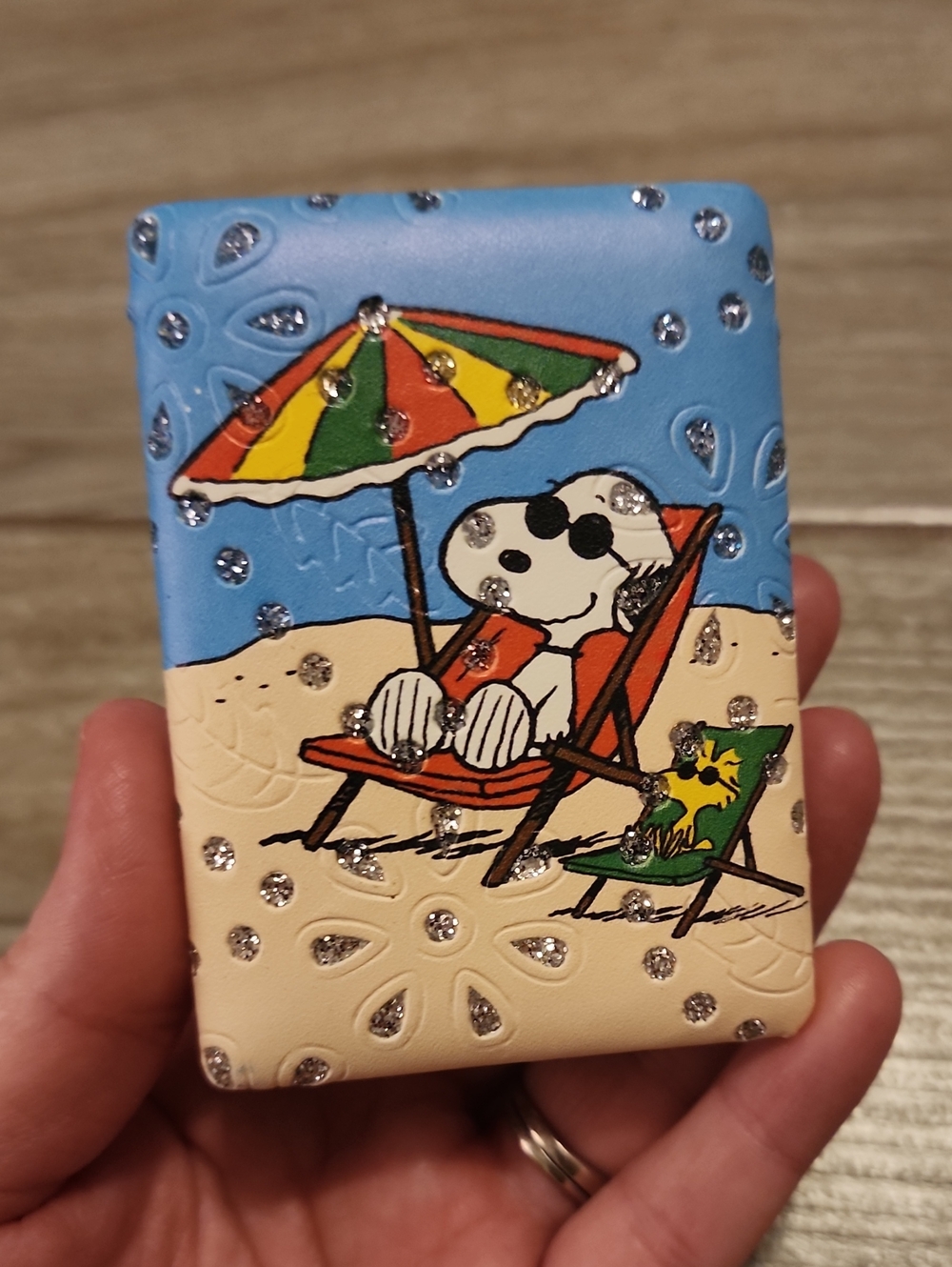 Snoopy At The Beach Compact Mirror